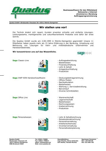 Wir stellen uns vor! - Quadus GmbH