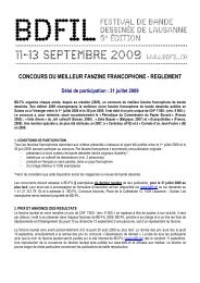 concours du meilleur fanzine francophone - reglement - BD Fil