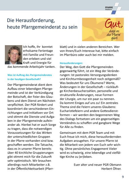 Pfarrblatt August 2012 - Pfarre Wattens