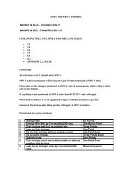 Standard Test Match Playing Conditions - MPCA