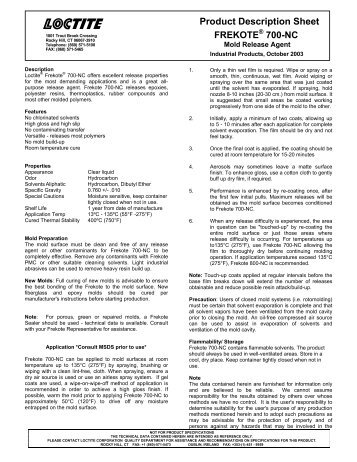 Product Description Sheet FREKOTE® 700-NC - ChemCenters