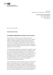 La politique linguistique en Suisse, terre d'accueil - NFP 56