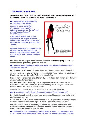 Traumbeine für jede Frau 20100406 - Musenhof Kliniken