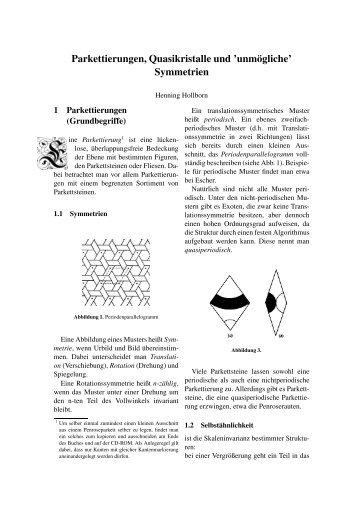 Parkettierungen, Quasikristalle und 'unmögliche' Symmetrien