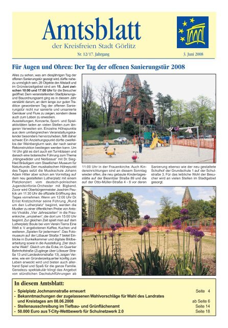 Der Tag der offenen Sanierungstür 2008 In diesem Amtsblatt - Görlitz