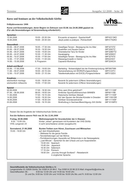 Der Tag der offenen Sanierungstür 2008 In diesem Amtsblatt - Görlitz