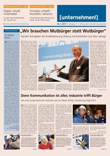 Ausgabe 4/2011 - Unternehmerverbandsgruppe eV