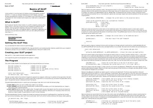 A GLUT tutorial (pdf)