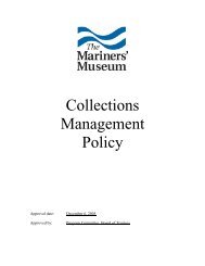 Collections Management Policy - Mariners' Museum