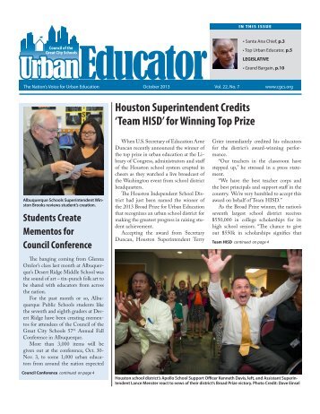 October edition of the Urban Educator - Council of the Great City ...