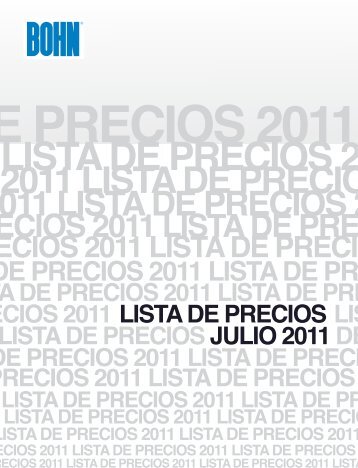 CIOS 2011 LISTA DE PRECIOS 2011 - Bohn