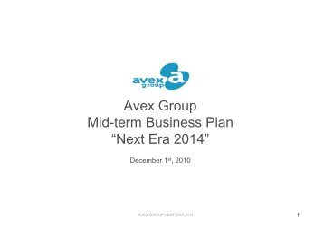 Avex Group Mid-term Business Plan âNext Era 2014â