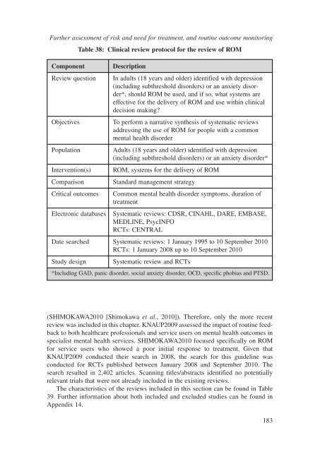 CG123 Common mental health disorders - National Institute for ...