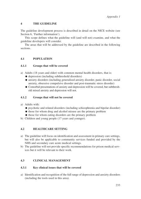 CG123 Common mental health disorders - National Institute for ...