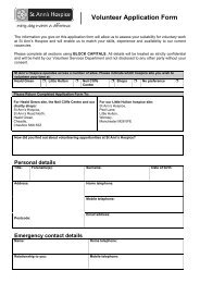 SAH Volunteer Application Form - St Ann's Hospice