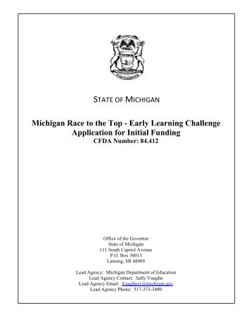 Michigan Race to the Top-Early Learning ... - Mdoe.state.mi.us