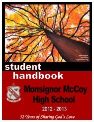 Student Handbook 2013 - McCoy High School