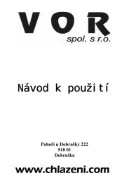 Návod k použití pro elektronický regulátor Beta BL33 - VOR spol. s ro