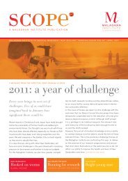 2011: a year of challenge - Malaghan Institute of Medical Research