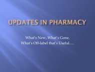 Updates in Pharmacy