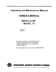 perating and Maintenance Manual - Hosokawa Micron Powder ...