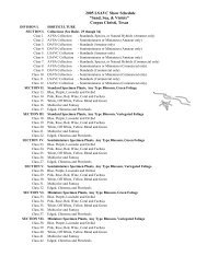 Show Schedule - Lone Star African Violet Council