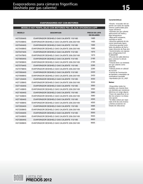 lista de precios 2012 1 - Bohn