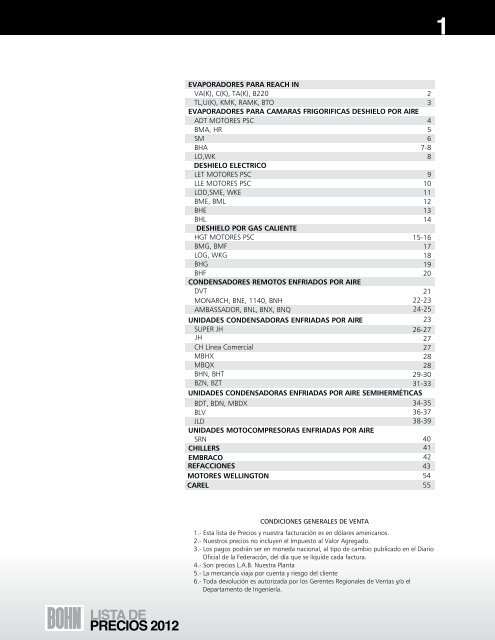 lista de precios 2012 1 - Bohn