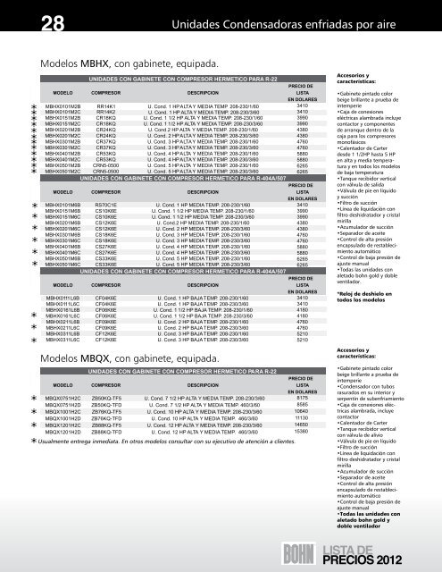 lista de precios 2012 1 - Bohn