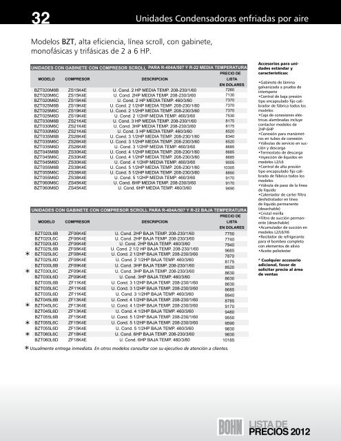 lista de precios 2012 1 - Bohn