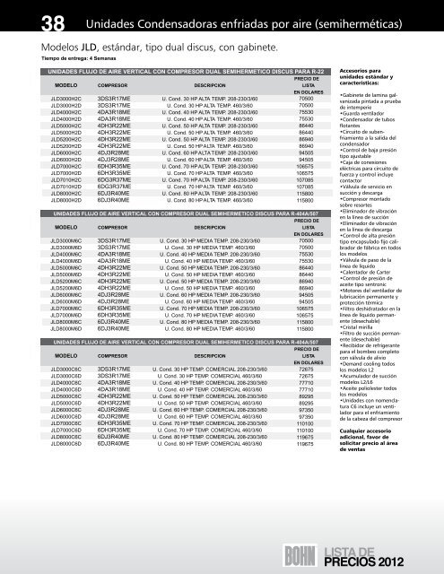 lista de precios 2012 1 - Bohn