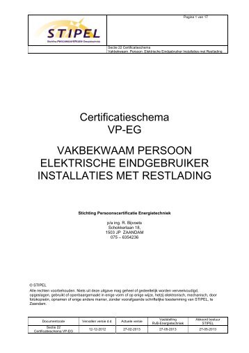 Certificatieschema VP-EG VAKBEKWAAM PERSOON ... - Stipel
