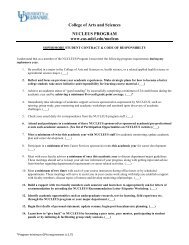 Student contract - College of Arts and Sciences