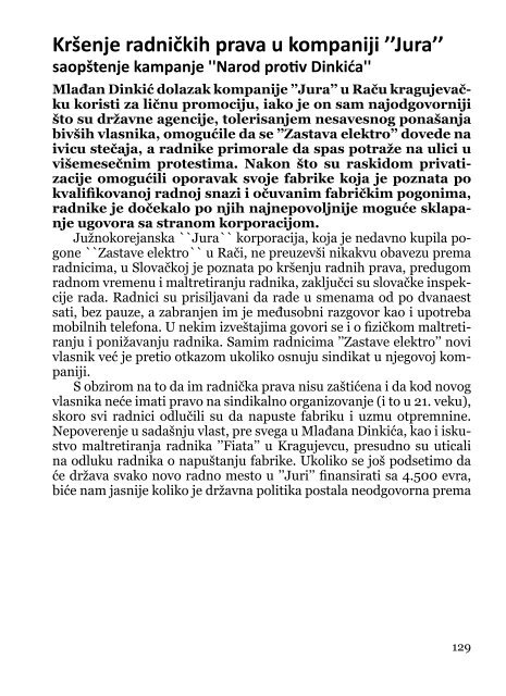 Deindustrijalizacija i radniÄki otpor - Pokret za slobodu