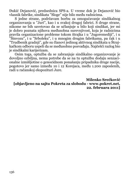 Deindustrijalizacija i radniÄki otpor - Pokret za slobodu