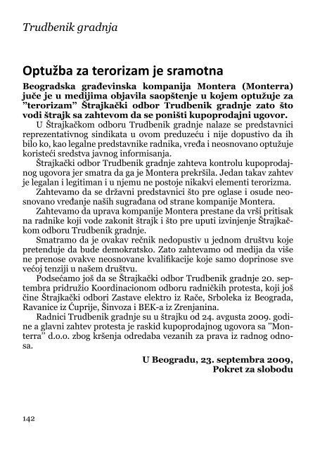 Deindustrijalizacija i radniÄki otpor - Pokret za slobodu