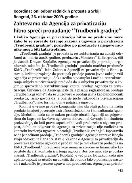 Deindustrijalizacija i radniÄki otpor - Pokret za slobodu