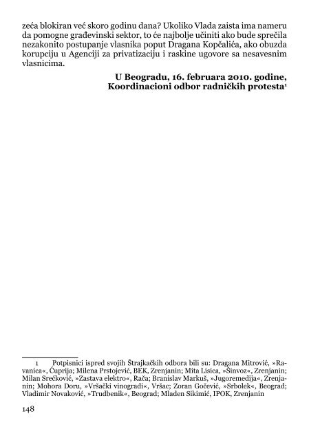 Deindustrijalizacija i radniÄki otpor - Pokret za slobodu