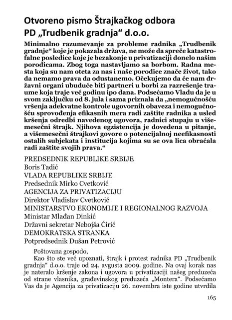 Deindustrijalizacija i radniÄki otpor - Pokret za slobodu