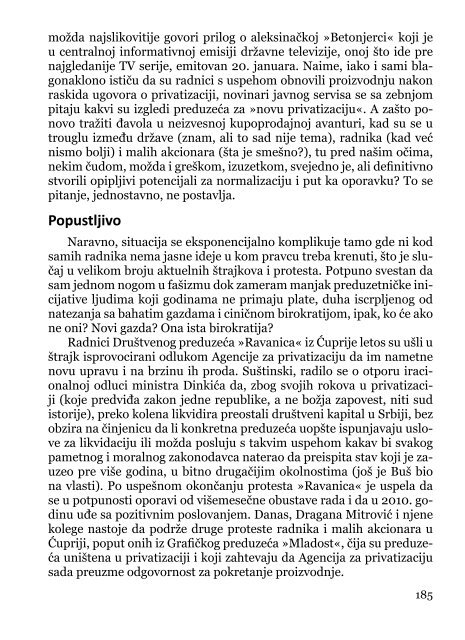 Deindustrijalizacija i radniÄki otpor - Pokret za slobodu