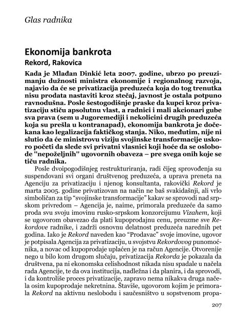 Deindustrijalizacija i radniÄki otpor - Pokret za slobodu