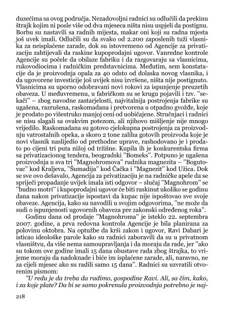 Deindustrijalizacija i radniÄki otpor - Pokret za slobodu