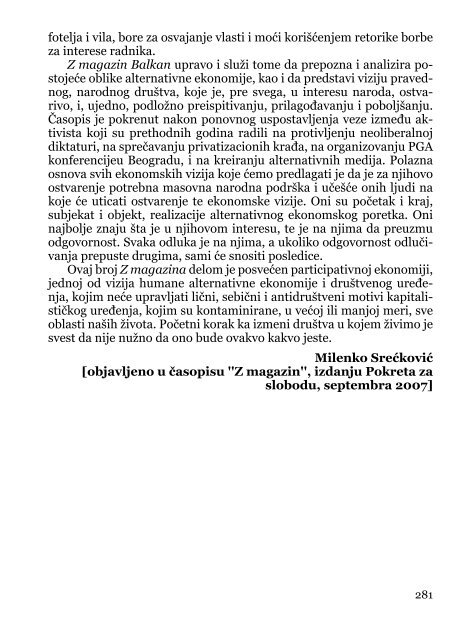 Deindustrijalizacija i radniÄki otpor - Pokret za slobodu