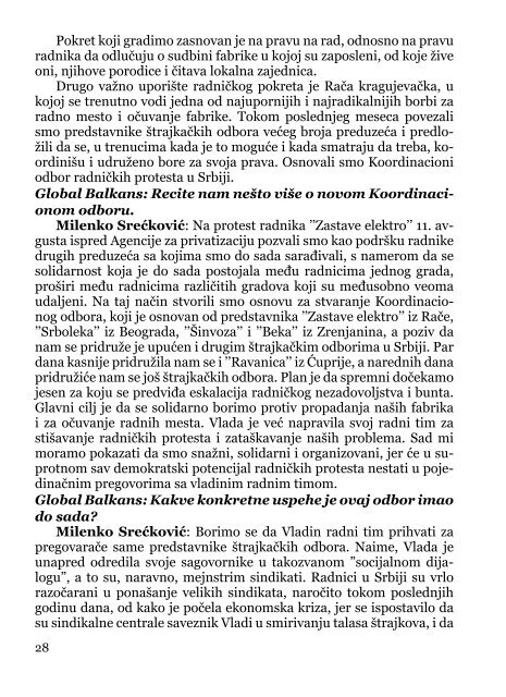 Deindustrijalizacija i radniÄki otpor - Pokret za slobodu