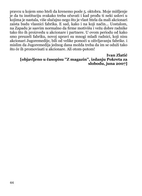 Deindustrijalizacija i radniÄki otpor - Pokret za slobodu