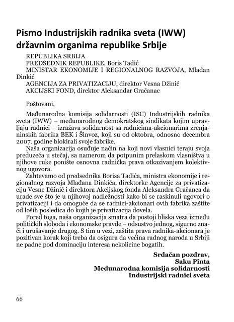 Deindustrijalizacija i radniÄki otpor - Pokret za slobodu