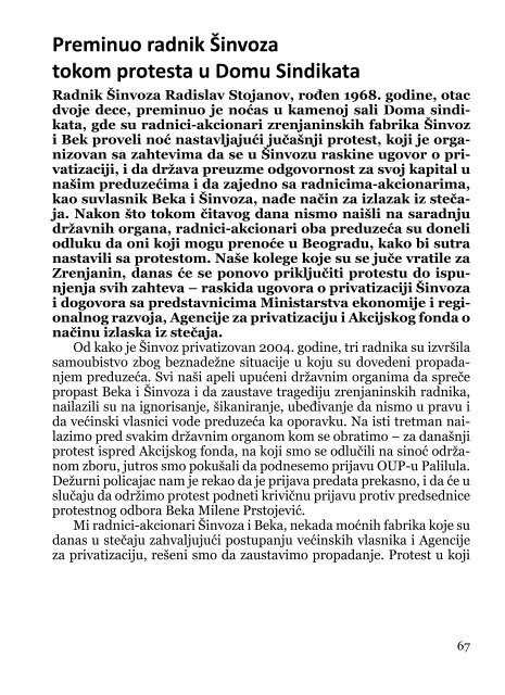 Deindustrijalizacija i radniÄki otpor - Pokret za slobodu