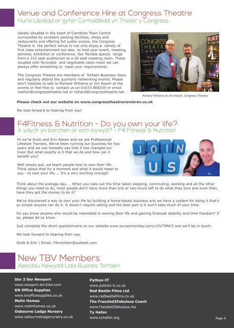 Torfaen Business Voice - August 2015 Newsletter