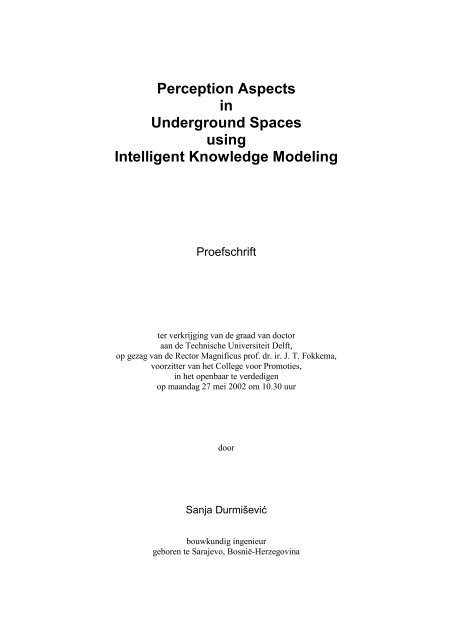 Perception Aspects in Underground Spaces using ... - TOI - TU Delft