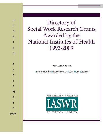 Updated September 2009 - Social Work Policy Institute